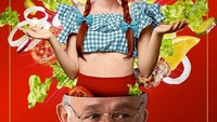 Restoran cepat saji Wendys berubah jadi poster film tentang makanan yang dibintangi oleh Emma Stone dan Russel Crowe. Foto: Instagram @brandnamefilms