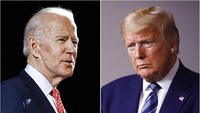 Joseph Robinette Biden atau dikenal Joe Biden (kiri) akan menantang petahana Donald Trump pada Pemilu November mendatang. Kepastian tersebut setelah Joe Biden dipastikan lolos konvensi Partai Demokrat karena pesaing dekatnya, Bernie Sanders menghentikan kampanye. AP Foto