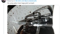 Sudah berusaha menggunakan mixer untuk mengaduk dalgona coffee tetapi netizen yang satu ini tetap mengeluhkan bahwa ia tetap tidak berhasil membuatnya.  Foto: Istimewa