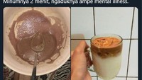 Ini salah satu keluhan netizen saat membuat dalgona coffee saking susahnya pada proses mengaduk, Minumnya 2 menit, ngaduknya ampe mental illness,. Foto: Istimewa