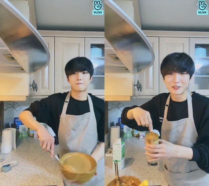 artis korea bikin dalgona coffee