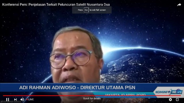 Direktur Utama PSN Adi Rahman Adiwoso