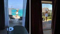 Dulu keluar kamar langsung berhadapan dengan laut, sekarang lagi-lagi melihat halaman rumah.  