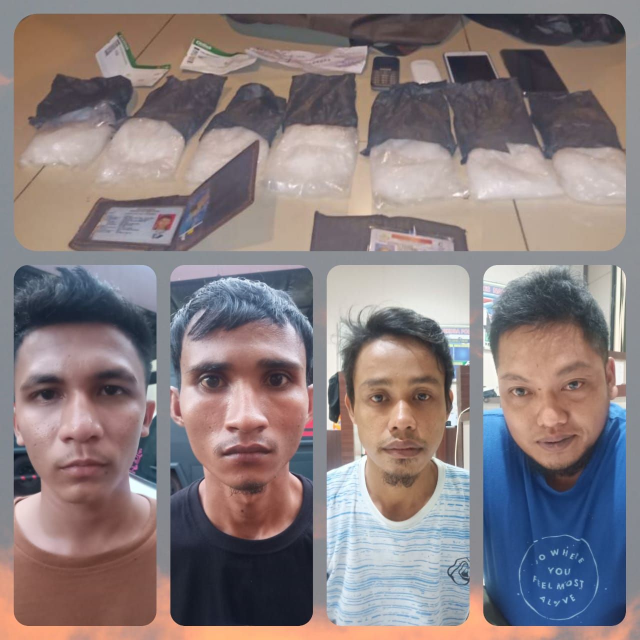 Barang bukti sabu dan tersangka yang ditangkap Polda Sulsel (dok. istimewa)