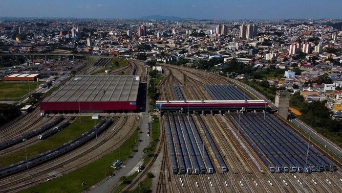 Kompleks Olahraga Ibirapuera di Sau Paulo, Brasil, disulap menjadi rumah sakit khusus untuk pasien Corona.