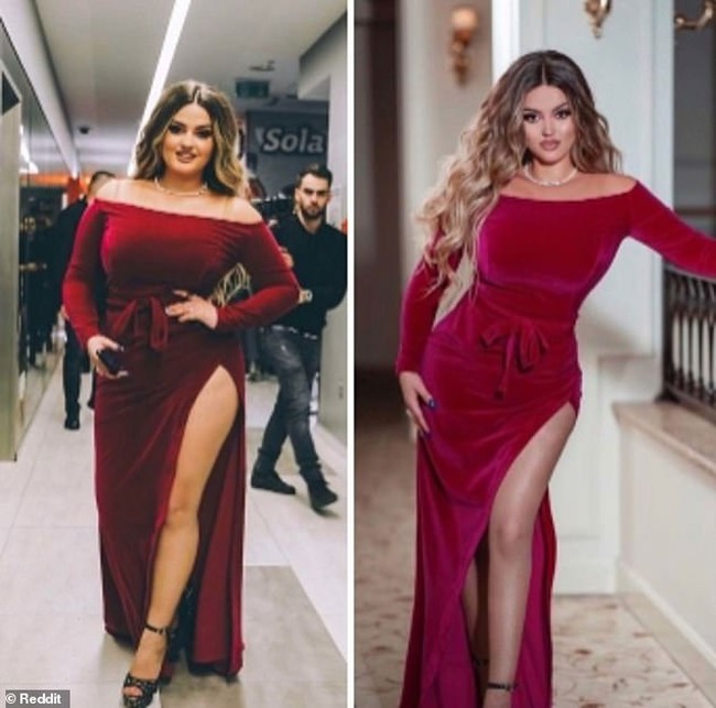 Ini bukan foto before dan after diet, tapi foto hasil editan teknologi. (Foto: Instagram)