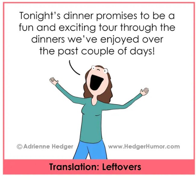 Isolasi diri membuatmu mu memakan makanan yang membosankan, sama seperti hari-hari kemarin. Mengharapkan makan malam yang menyenangkan dan jauh lebih menarik dari hari sebelumnya mungkin hanya ada dalam khayalanmu. Foto: Facebook Hedger Humor