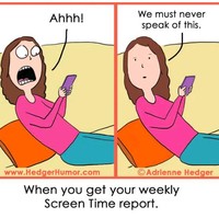 Melihat informasi dan kabar terkini dari layar ponselmu bisa membuatmu semakin panik. Berusahalah untuk tetap tenang dan tidak membahasnya lebih lanjut ya agar kamu tidak menjadi stress. Foto: Facebook Hedger Humor