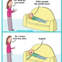 Komik karya Hedger terinspirasi dari situasi yang dialaminya selama melakukan isolasi diri di rumah bersama suami dan kedua anaknya. Seperti yang satu ini, bertemu dengan teman, orang lain, serta kembali hidup seperti dulu sebelum infeksi COVID-19 menyebar adalah hal yang paling kita butuhkan saat ini. Setuju? Foto: Facebook Hedger Humor