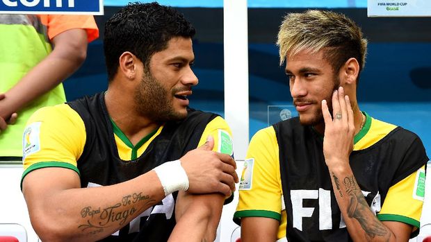 Hulk, Neymar Hulk, Neymar during the 2014 FIFA World Cup Brazil Third Place Playoff match between Brazil and the Netherlands at Estadio Nacional on July 12, 2014 in Brasilia, Brazil.