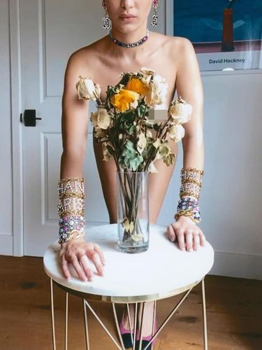 Bella Hadid pose tanpa busana melakukan pemotretan virtual di rumah