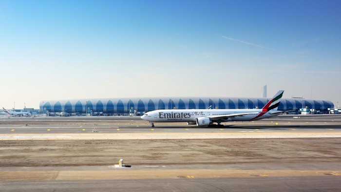 Dubai, United Arab Emirates - March 29, 2019: General view of Dubai International Airport Terminal 3 in Dubai, United Arab Emirates. It is the worlds busiest airport by international passenger traffic.
