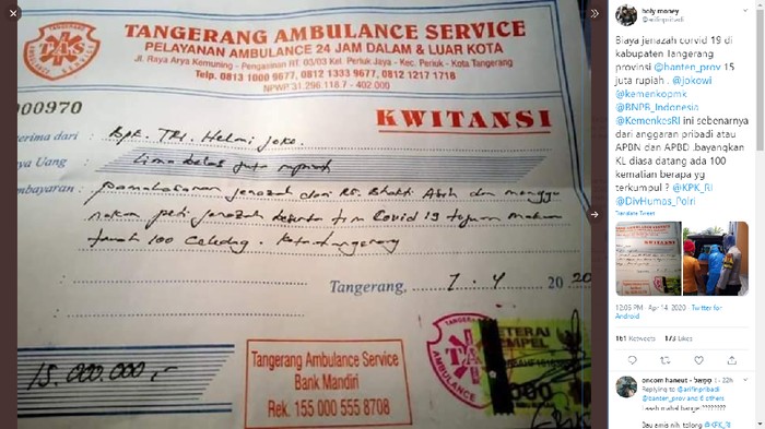 Viral proses pemakaman di Tangerang dipungut biaya Rp 15 juta (dok. Istimewa)