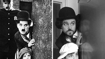 Ketika kami masih kuliah, kami senang berdandan kapan saja kami memiliki kesempatan, terima kasih kepada masa itu, kami memiliki banyak aksesori dan kostum.  tambahnya. Adegan film Charlie Chaplin. (Foto: Boredpanda)