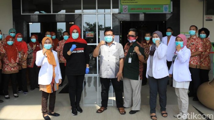 Jumpa pers kesembuhan pasien positif Corona di Klaten, Kamis (16/4/2020).