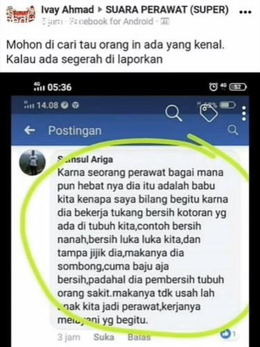 Pria di Aceh hina profesi perawat. Usai dipolisikan, pria tersebut meminta maaf dan memberi klarifikasi (Screenshot video viral)