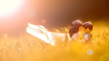 Dia masih ingat, seri Lego pengantin pria dan wanita itu dibelinya 20 tahun lalu. Foto: Chris Wallace via Bored Panda