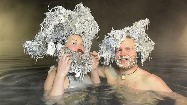 Takhini Hot Springs Hair Freezing Contest
