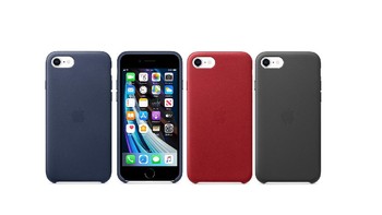 Apple turut menghadirkan aksesori berupa case kulit dengan tiga varian warna, yaitu hitam, biru dan merah. Foto: Apple
