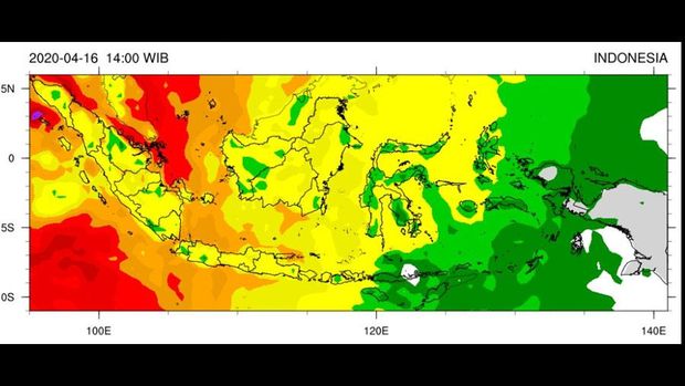 Data UV Index 16 April BMKG