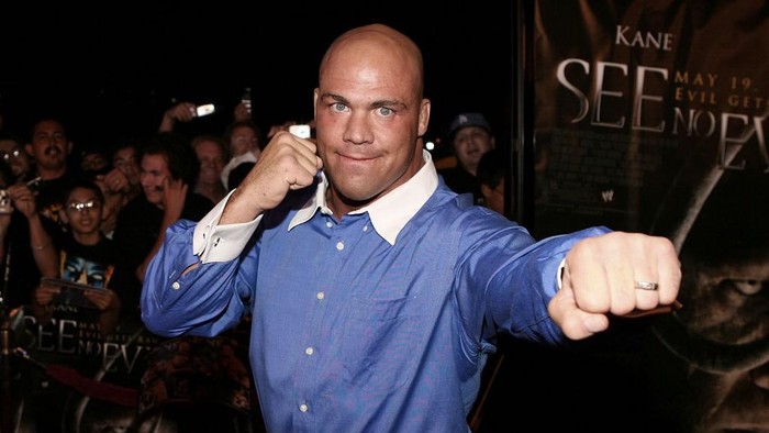 ORANGE, CA - MAY 08:  Wrestler Kurt Angle arrives at the Lions Gate Premiere of 