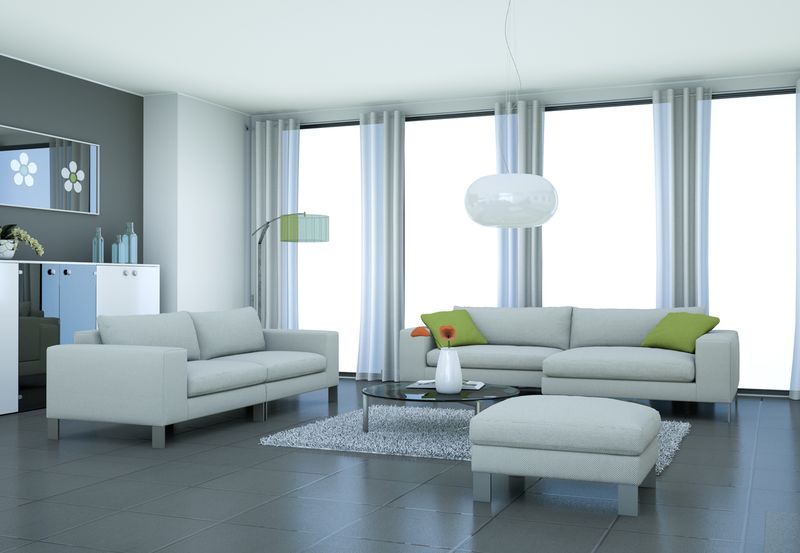 modern white skandinavian interior design living room 3d Illustration
