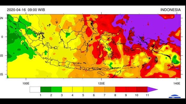 Data UV Index 16 April BMKG