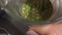 Ingin minum caffe latte tapi tidak memiliki es batu, akhirnya netizen ini mencampurkan kacang poling beku sebagai pengganti es batu. Foto: Istimewa