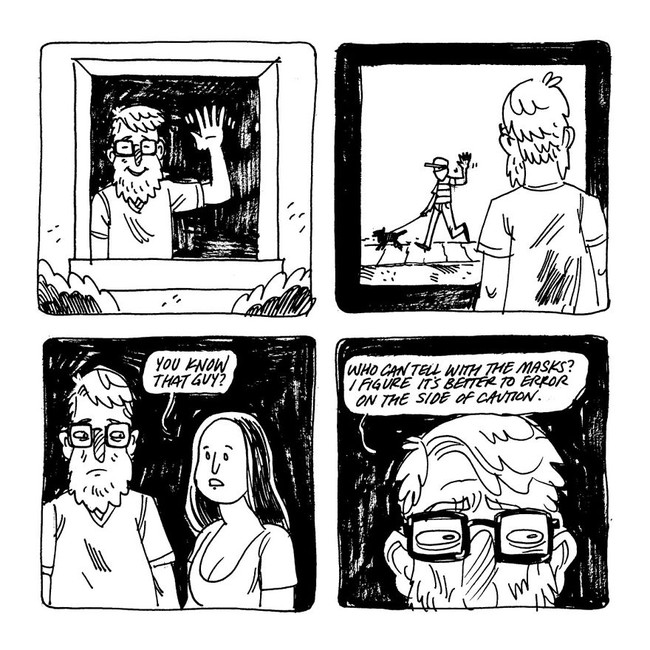 Pernah nggak sih kamu tidak mengenali atau mungkin salah menebak orang yang sedang menggunakan masker? Tapi karena tidak ingin terlihat sombong akhirnya kamu berpura-pura seperti mengenalnya dengan baik. Foto: Instagram @brokegrid