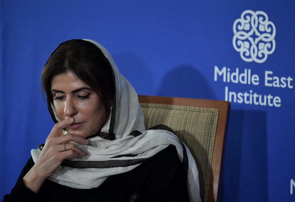 SaudiPrincess Basmah Bint Saud Bin Abdulaziz speaks during a discussion on the role of women in the Middle East at the Middle East Institute in Washington, DC on April 12, 2017. (Photo by Mandel NGAN / AFP)