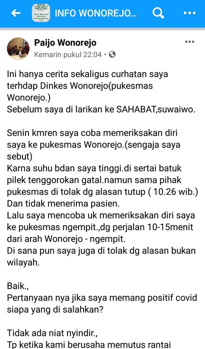 corona pasuruan