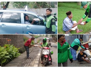 Inspiratif! Driver Ojol Kompak Berdonasi Makanan untuk Masyarakat