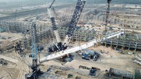 Di tengah mewabahnya  COVID-19, perusahaan konstruksi nasional yang tergabung dalam Konsorsium Rekind - JGC - Indonesia suksesnya pelaksanaan pengangkatan heavy Equipment Selexol. Dok.Rekind