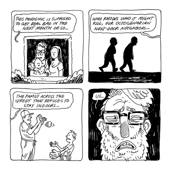 Virus Corona memang bisa menginfeksi siapa saja. Bisa saja yang selanjutnya terinfeksi adalah tetanggamu, atau tetangga di sebelah tetanggamu, atau.... kamu sendiri. Foto: Instagram @brokegrid