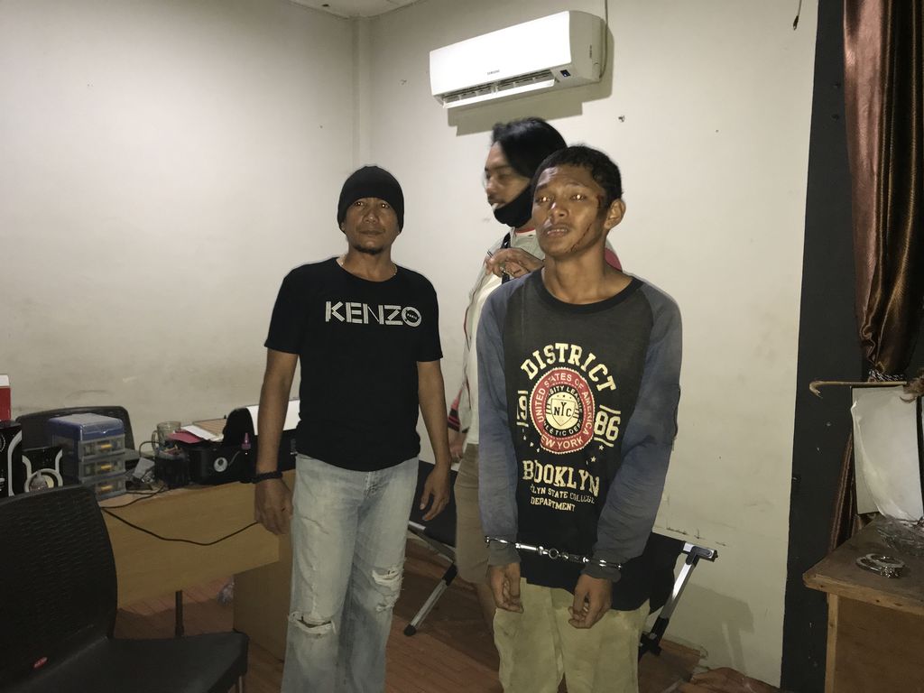 Ibrohim (20) pembunuh Ilham (27) di Pangkalpinang. (Deni Wahyono/detikcom)