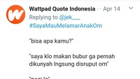  Ada juga yang punya aliran makan nggak normal nih. Kali ini makan bubur tidak pakai sendok tapi langsung diseruput. Wah aliran makan bubur pakai sedotan ini sih! Foto: twitter