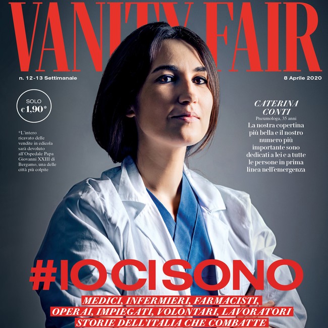 Tidak ketinggalan majalah Vanity Fair juga memberikan penghormatannya dengan menampilkan dokter yang menangani COVID-19. Italia menjadi salah satu negara di Eropa dengan korban virus corona terbanyak. (Foto: Ist)