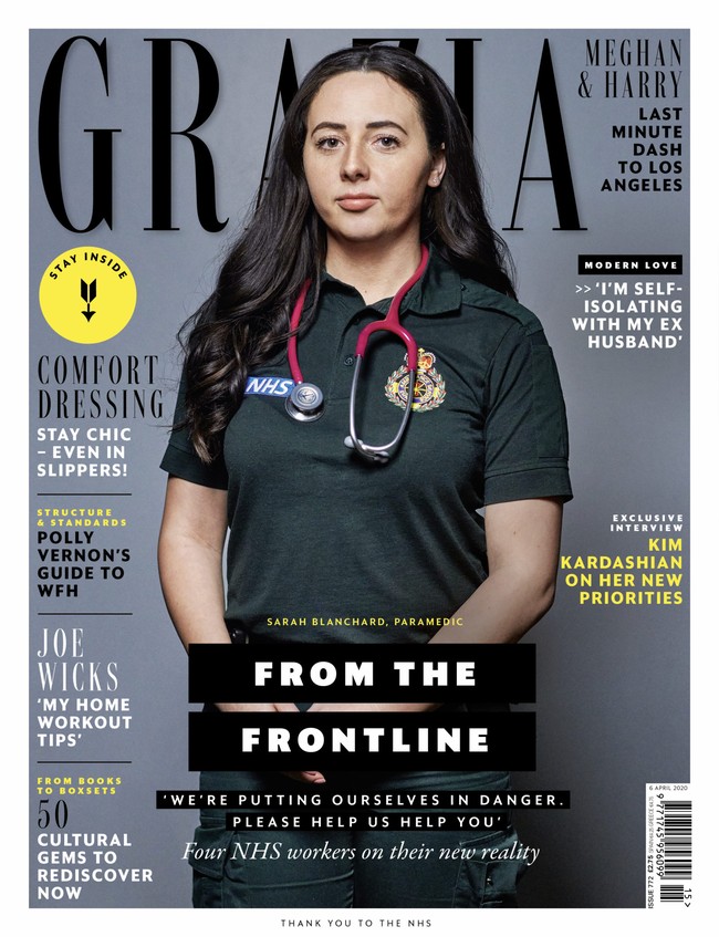 Sebagai bentuk apresiasi juga, Grazia juga menggratiskan edisi yang dirilis pada 31 Maret tersebut bagi para staf NHS. (Foto: Ist)