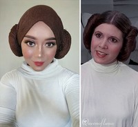 Kemampuan merias diri yang luas biasa membuat wanita berhijab ini mampu menirukan gaya tokoh-tokoh kartun terkenal dunia. Ini dia foto-fotonya.