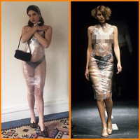 Pria di balik akun Instagram @skipdin adalah orang yang mempelopori tren ini. Wanita ini pun cukup niat untuk meniru tampilan berisiko ini. Foto: Instagram @1granary