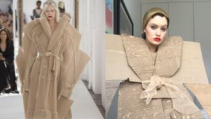 Tren #HomeCouture, Kocaknya Netizen Bikin Baju dari Kardus Hingga Plastik