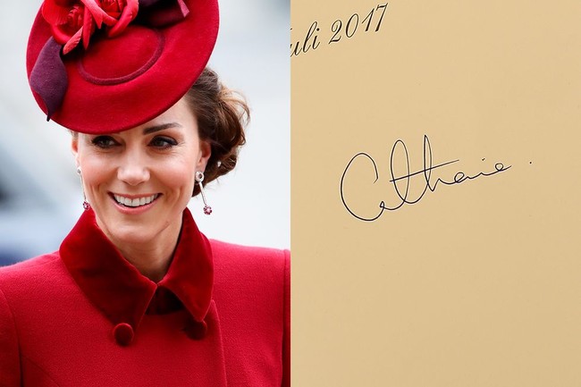 Tanda tangan Kate Middleton (Foto: Getty Images)