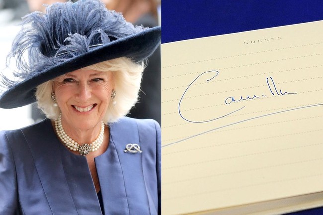 Tanda tangan Camilla Parker Bowles (Foto: Getty Images)