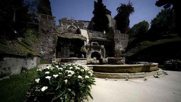Taman dn air mancur dair zaman Renaissance di Villa D'Este, Tivoli tutup untuk menekan laju COVID-19 (Filippo MONTEFORTE / S fornasier / AFP)