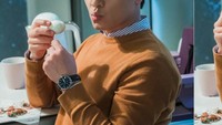 Mengawali karir sebagai aktor musikal, bakat akting Lee Kyu Hyung tak perlu diragukan lagi. Begini nih pose duck face ala dirinya sebelum menyantap camilan. Foto: Instagram kyuhyung_fan/290_83