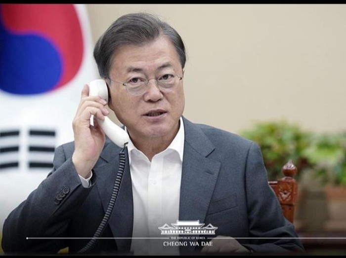 Presiden Korsel Moon Jae-in menelepon Jokowi (dok. Kantor Juru Kepresidenan Korea Selatan)