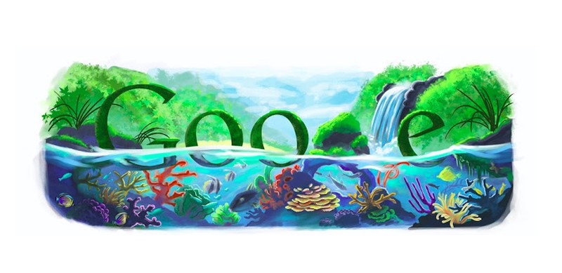 Tampilan Google Doodle Rayakan Hari Bumi Tahun Ke tahun