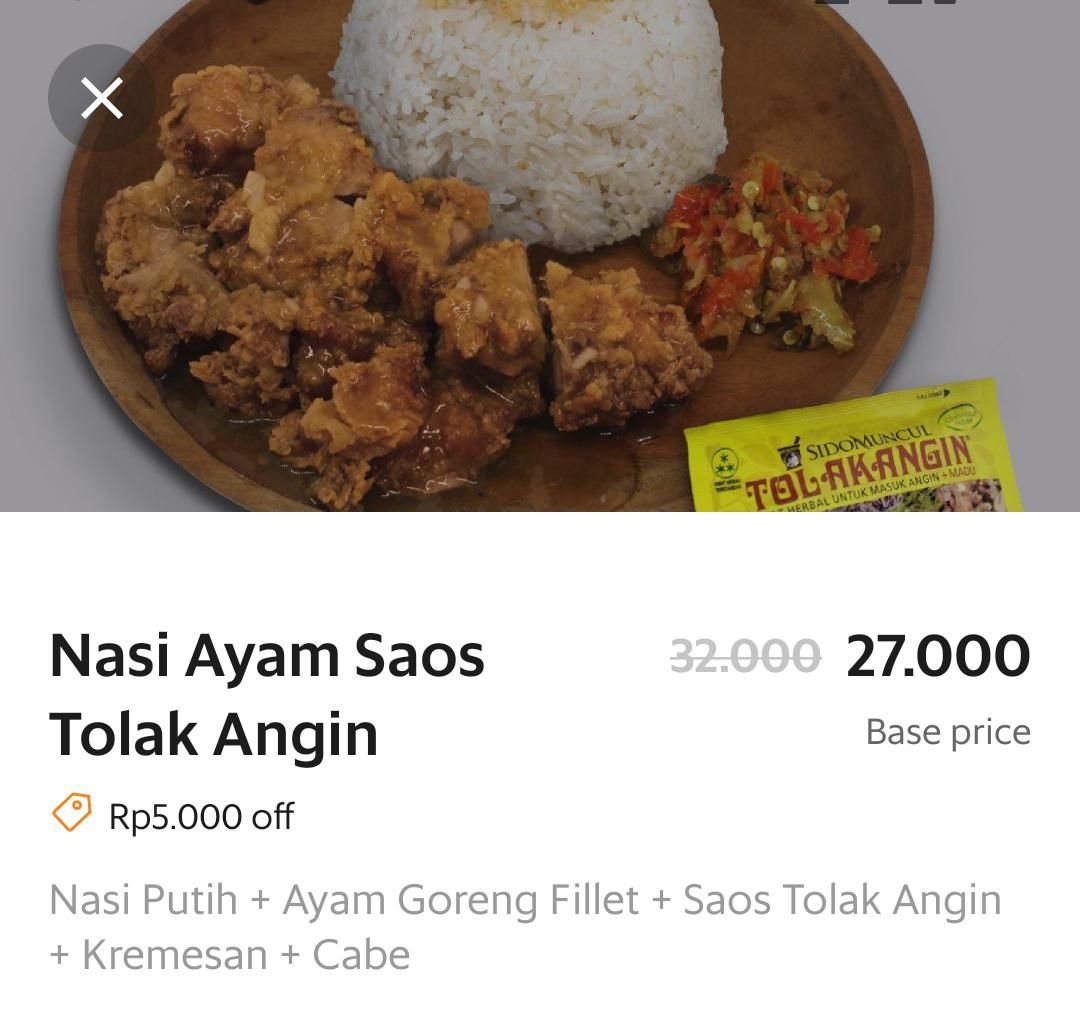 nasi ayam tolak angin