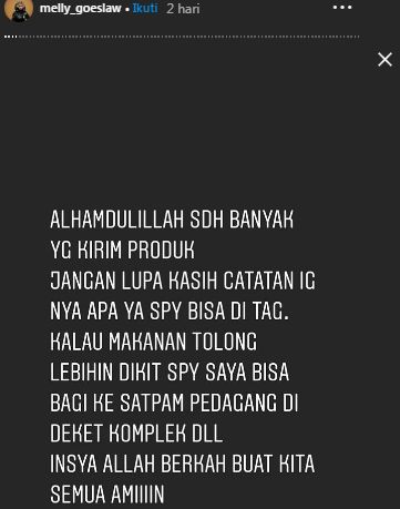 melly goeslaw berbagi makanan