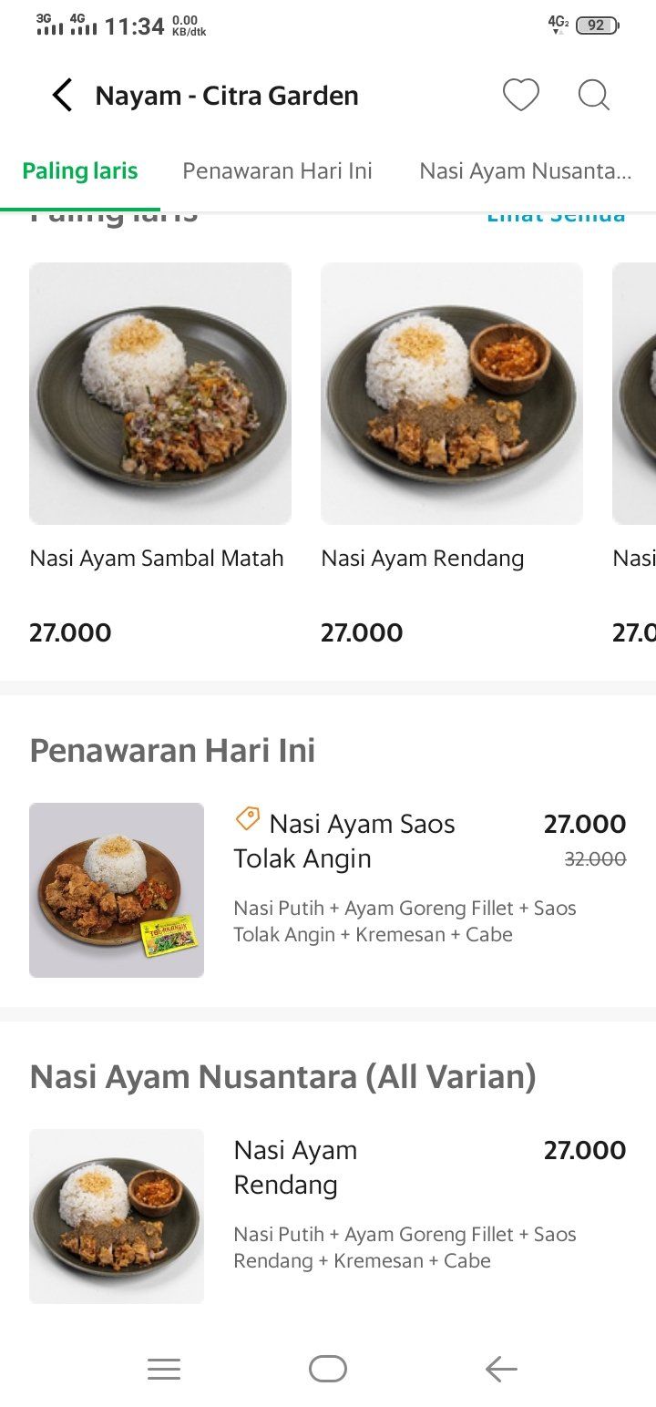 nasi ayam tolak angin